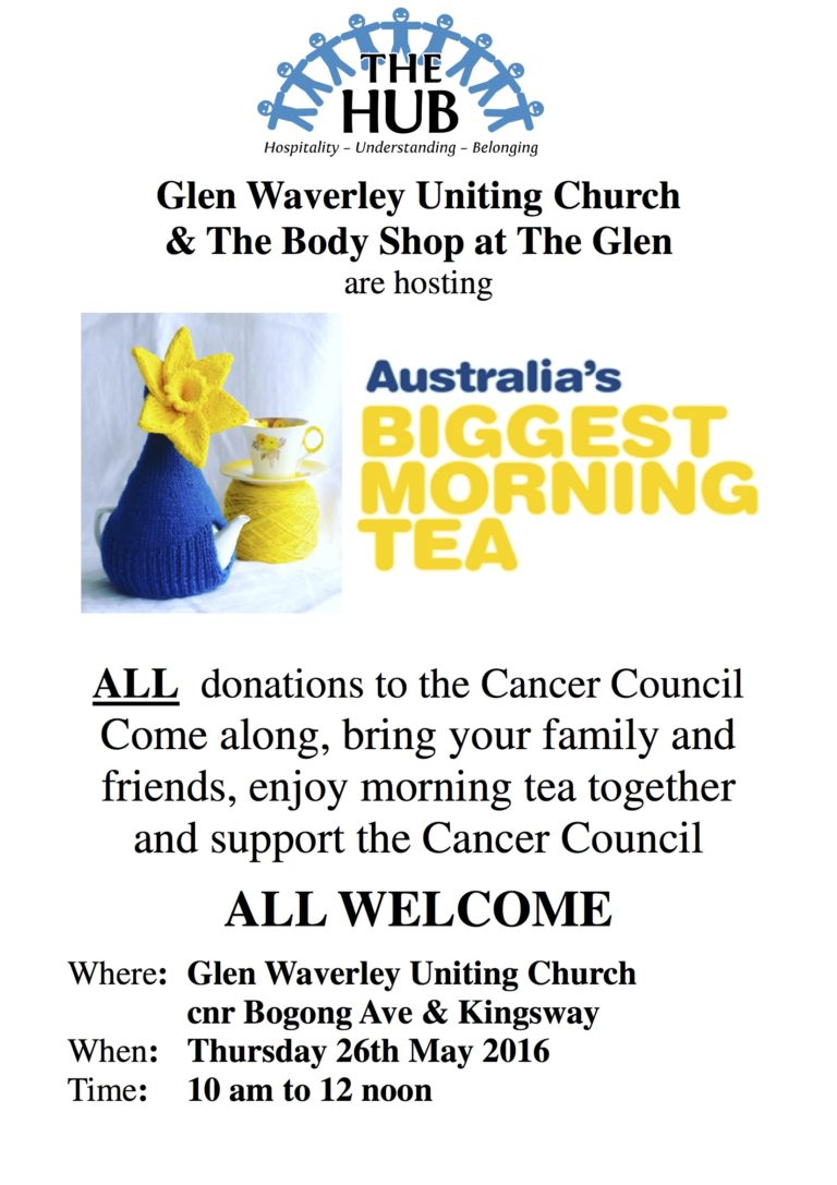 Biggest Morning Tea A4 flyer | Glen Waverley Uniting Church